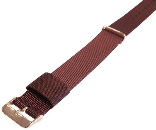 Masar NATO Nylon Fibbia Viola Scuro / Oro Rosa - Cinturino per Orologio