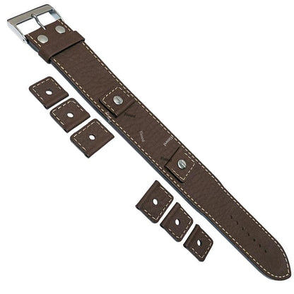 4 colori - Cinturino in pelle per orologio - 32 mm di larghezza - per larghezza anse 18 mm 20 mm 22 mm 24 mm - Bull