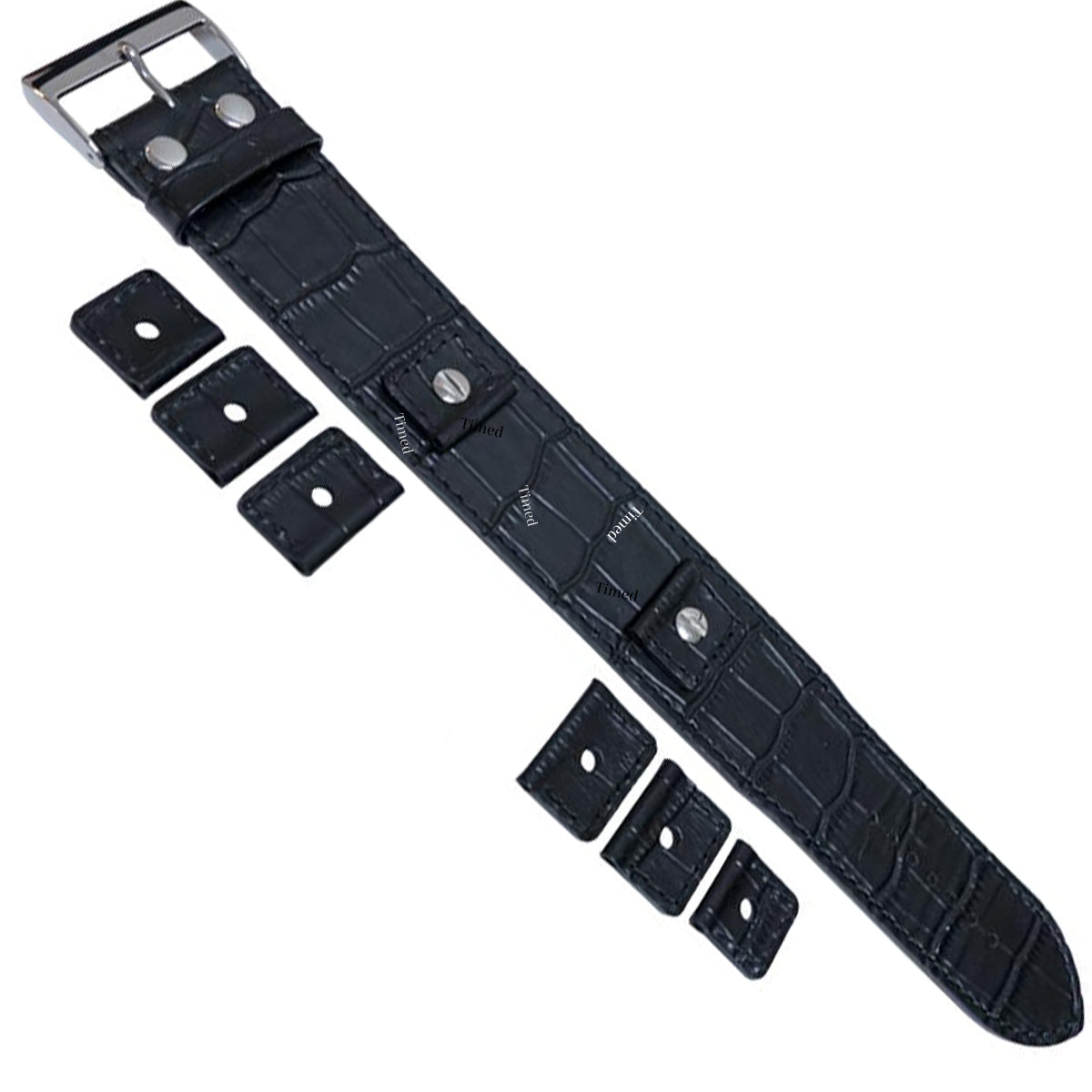 4 colori - Bracciale in pelle per orologio - 32 mm di larghezza - per larghezza anse 18 mm 20 mm 22 mm 24 mm - Stile coccodrillo