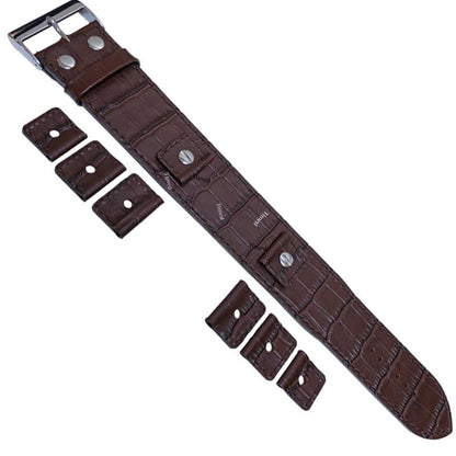 4 colori - Bracciale in pelle per orologio - 32 mm di larghezza - per larghezza anse 18 mm 20 mm 22 mm 24 mm - Stile coccodrillo