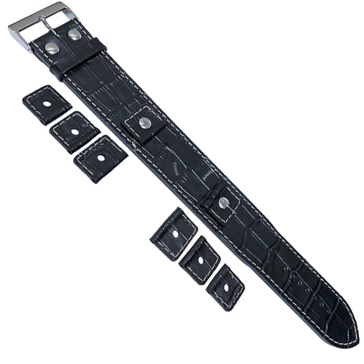 4 colori - Bracciale in pelle per orologio - 32 mm di larghezza - per larghezza anse 18 mm 20 mm 22 mm 24 mm - Stile coccodrillo