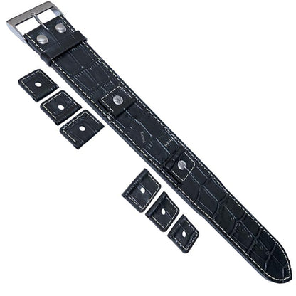 4 colori - Bracciale in pelle per orologio - 32 mm di larghezza - per larghezza anse 18 mm 20 mm 22 mm 24 mm - Stile coccodrillo