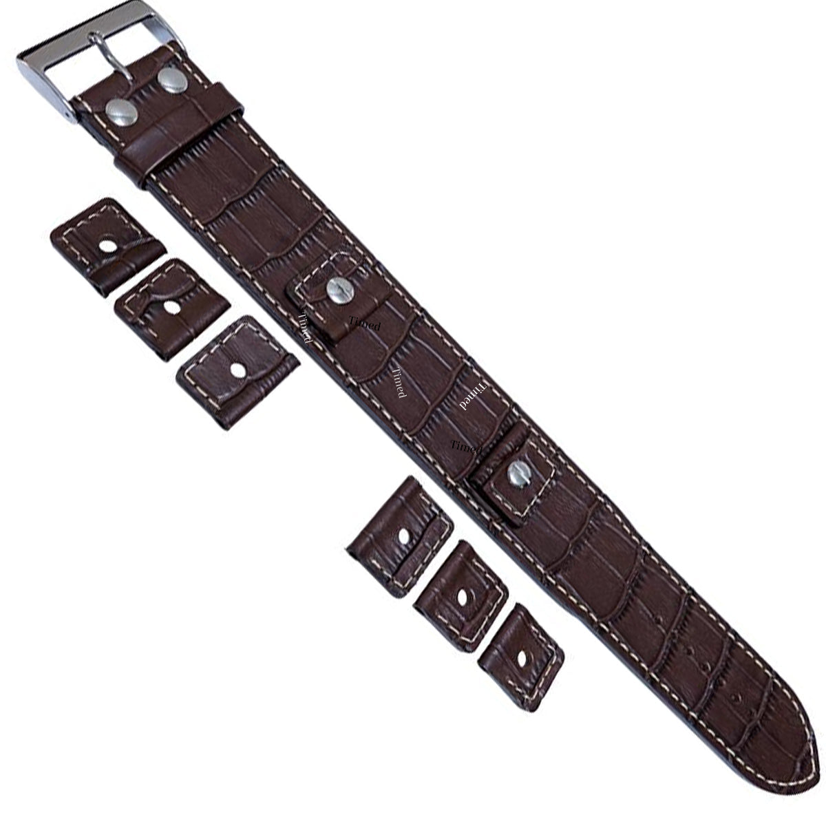 4 colori - Bracciale in pelle per orologio - 32 mm di larghezza - per larghezza anse 18 mm 20 mm 22 mm 24 mm - Stile coccodrillo