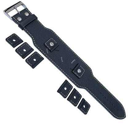 4 colori - Cinturino per orologio in pelle - 45 mm di larghezza - per larghezza anse 18 mm 20 mm 22 mm 24 mm - Bull