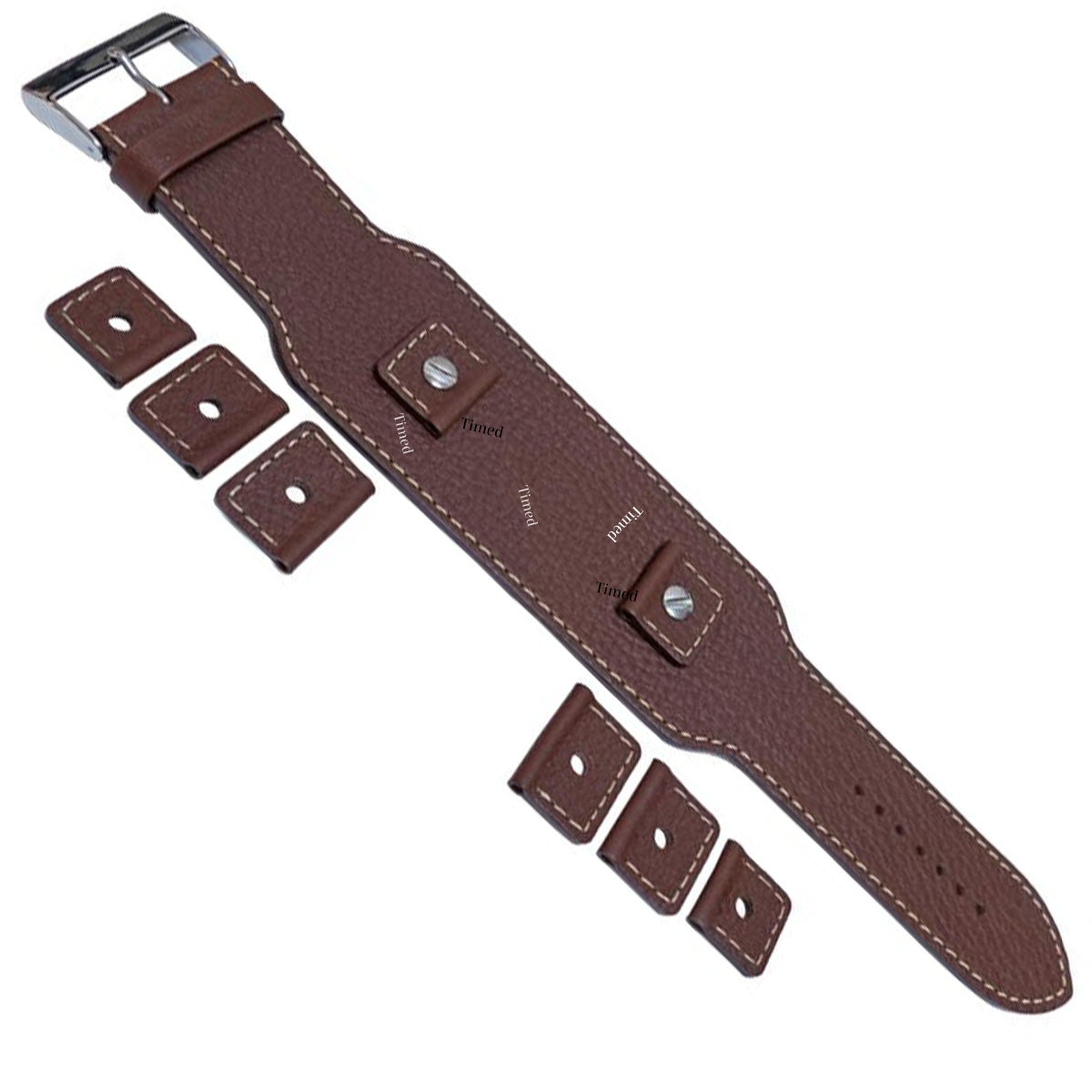 4 colori - Cinturino per orologio in pelle - 45 mm di larghezza - per larghezza anse 18 mm 20 mm 22 mm 24 mm - Bull