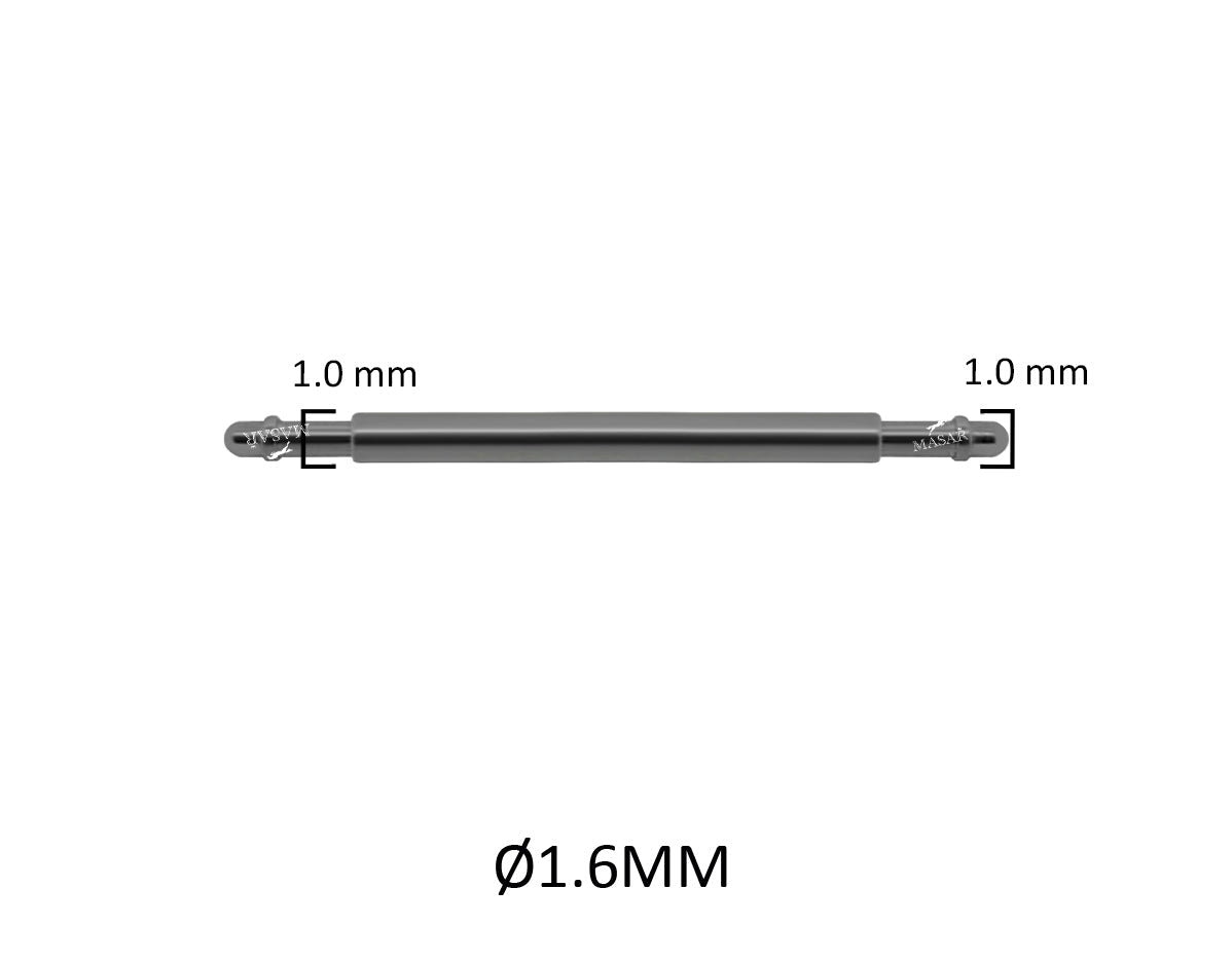 Masar 8mm a 22mm BXT Ø 1,6mm - Barre a molla per cinturino orologio - Acciaio inossidabile - 1,0mm - 2 pz