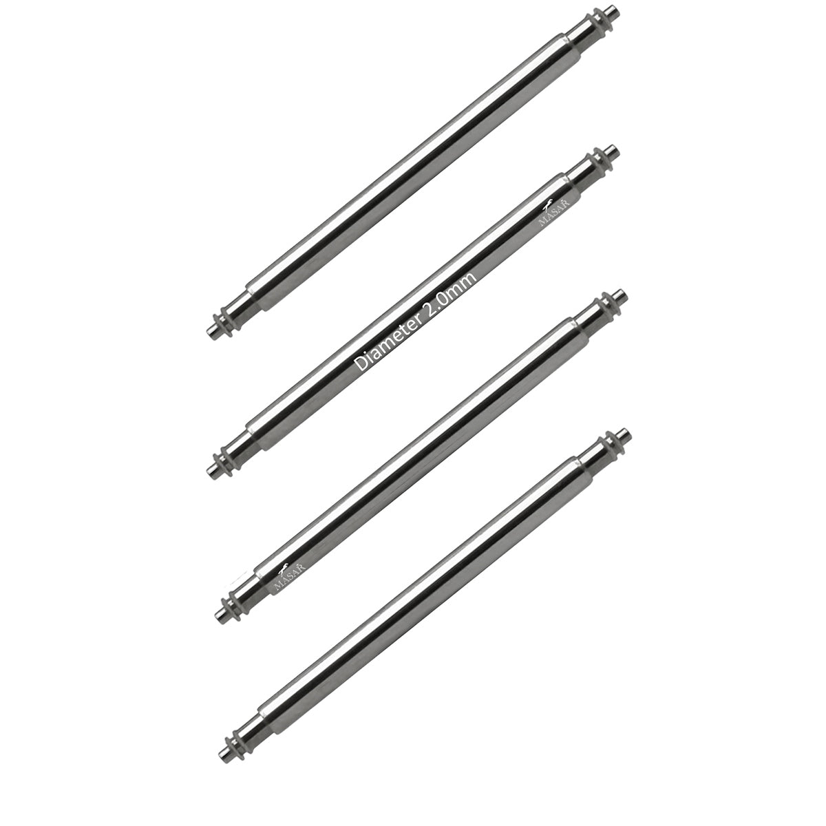 Masar SLX Ø 2,0mm - Barrette a molla per cinturino orologio - Acciaio inossidabile 316L - 0,8mm - 4 pezzi