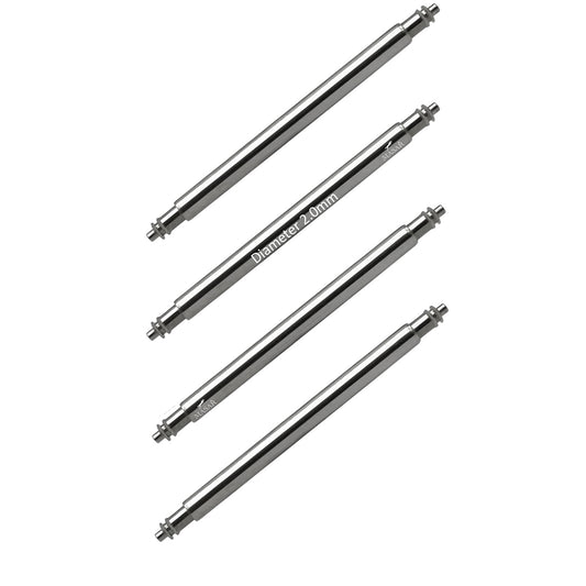 Masar SLX Ø 2,0mm - Barrette a molla per cinturino orologio - Acciaio inossidabile 316L - 0,8mm - 4 pezzi