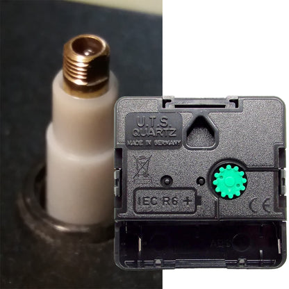Movimento al quarzo silenzioso premium UTS da 16 mm Euroshaft - Meccanismo per orologio da parete a batteria, leggero e resistente, coppia elevata