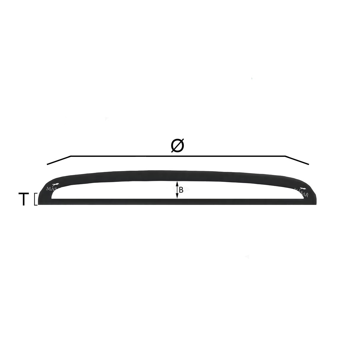 Vetro per orologio Masar Ø 33,4 mm a 49,8 mm T 1,0 mm BCL - Acrilico a bassa cupola - 1 pezzo