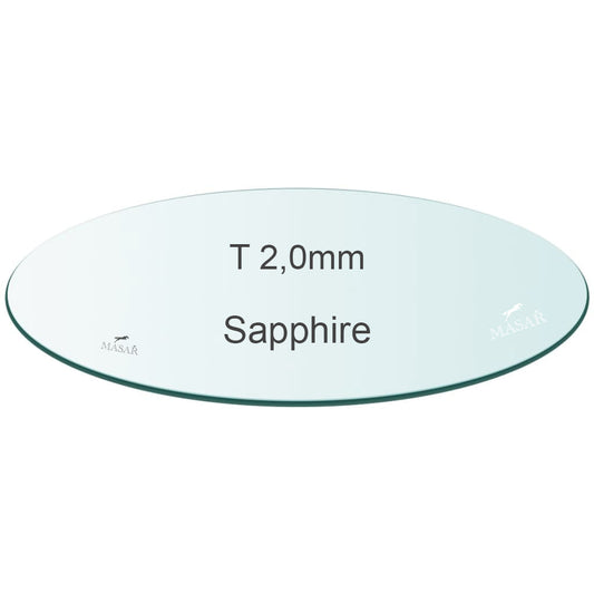 Masar Spessore 2,0mm 2mm - Vetro Orologio - Zaffiro Piatto Rotondo - Ø 17,0mm a 45,0mm - 1 Pz