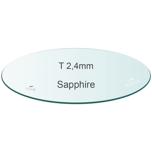 Masar Spessore 2,4mm - Vetro Orologio - Zaffiro Piatto Rotondo - Ø 17,0mm a 45,0mm - 1 Pz
