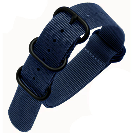 Cinturino Nato in nylon ZULU da 26 mm - Fibbia blu/nera - Uomo - Cinturino in nylon da 1,2 mm