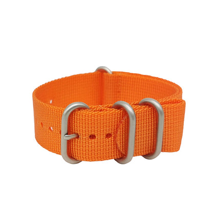 Cinturino Nato Masar ZULU 24 mm in nylon - Arancione / Fibbia satinata - Uomo - Cinturino rigido e spesso 2 mm