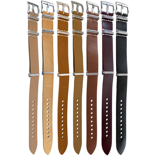 Pelle liscia NATO da 20 a 22 mm, trattata con olio - 1 pz - venduta singolarmente